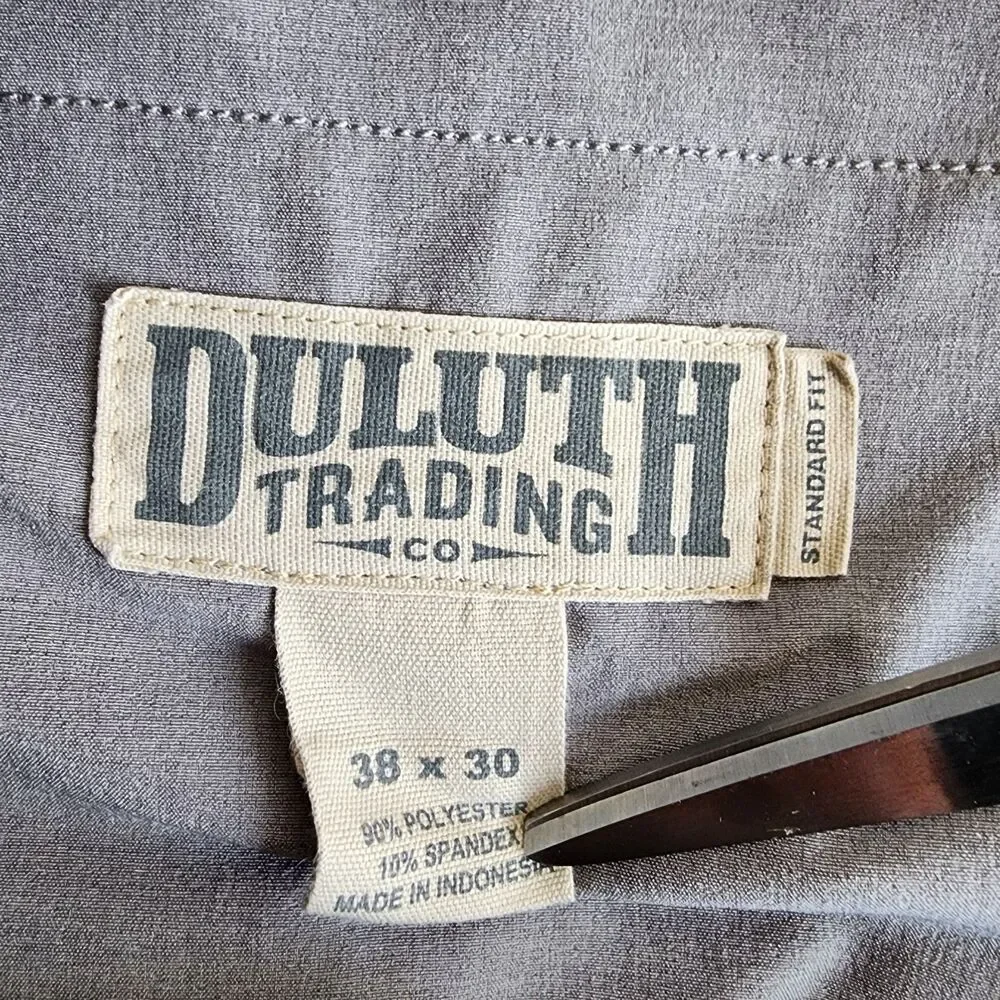 Duluth Trading Co. Men's Pants Size 38x30 Gray Standard Fit Work Trousers